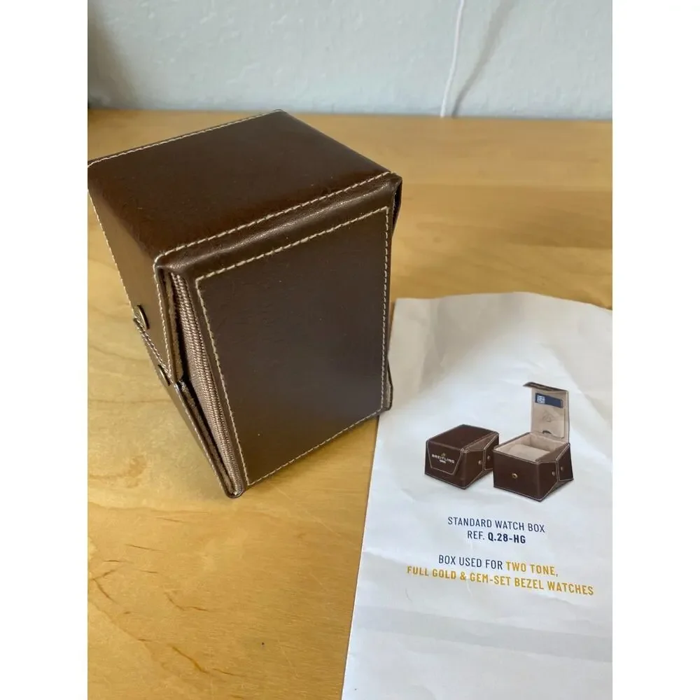 Breitling Watch Eco Friendly Leather Collapsible Brown Box, Pouch, Card holder
